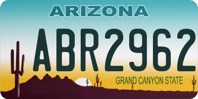 AZ license plate ABR2962