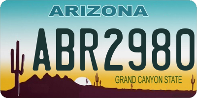AZ license plate ABR2980