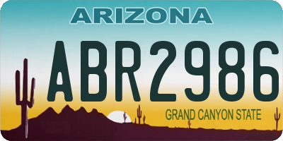 AZ license plate ABR2986