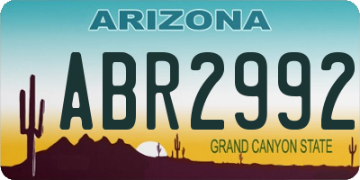 AZ license plate ABR2992