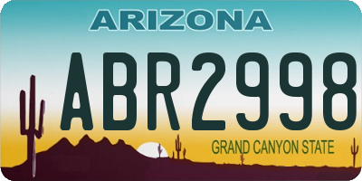 AZ license plate ABR2998