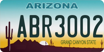 AZ license plate ABR3002