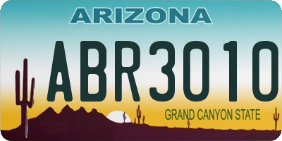 AZ license plate ABR3010