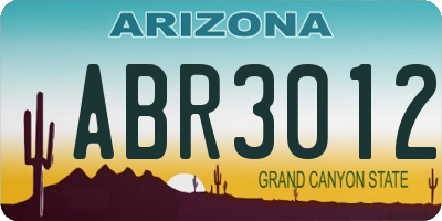 AZ license plate ABR3012