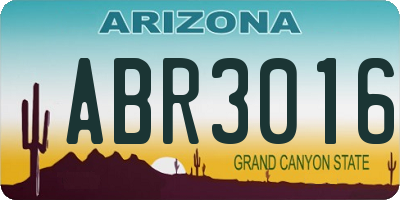 AZ license plate ABR3016