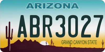 AZ license plate ABR3027