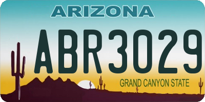 AZ license plate ABR3029