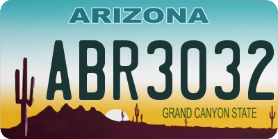 AZ license plate ABR3032