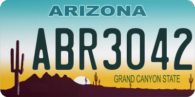 AZ license plate ABR3042
