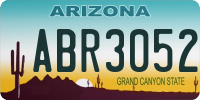AZ license plate ABR3052