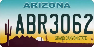 AZ license plate ABR3062