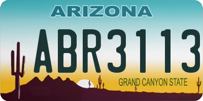 AZ license plate ABR3113
