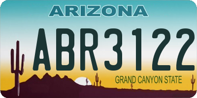 AZ license plate ABR3122
