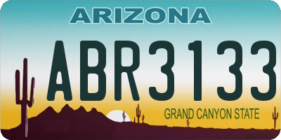 AZ license plate ABR3133