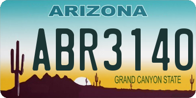 AZ license plate ABR3140