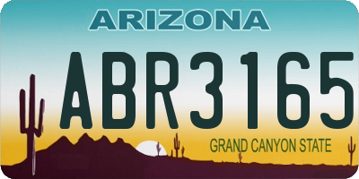 AZ license plate ABR3165