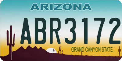 AZ license plate ABR3172