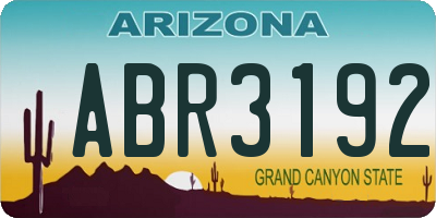 AZ license plate ABR3192