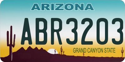 AZ license plate ABR3203