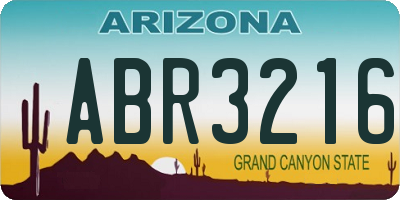 AZ license plate ABR3216