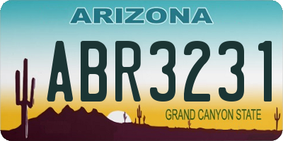 AZ license plate ABR3231