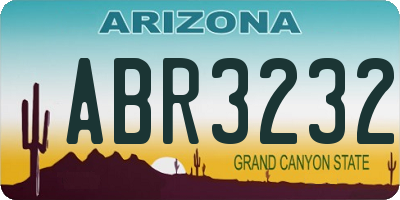 AZ license plate ABR3232