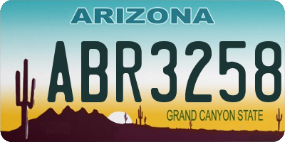AZ license plate ABR3258