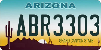 AZ license plate ABR3303