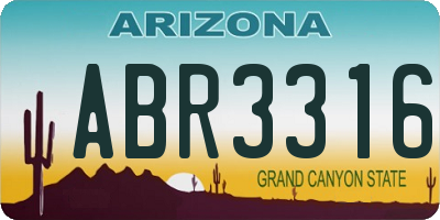 AZ license plate ABR3316