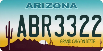 AZ license plate ABR3322