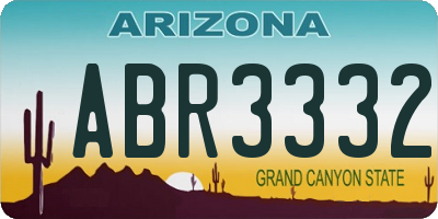 AZ license plate ABR3332