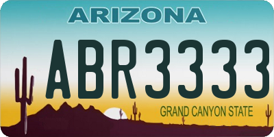 AZ license plate ABR3333