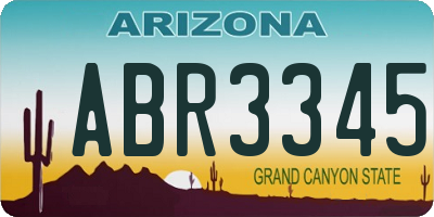 AZ license plate ABR3345