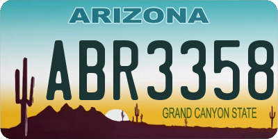 AZ license plate ABR3358