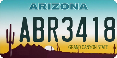 AZ license plate ABR3418