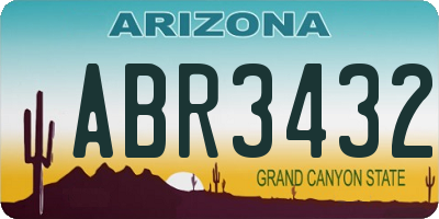 AZ license plate ABR3432