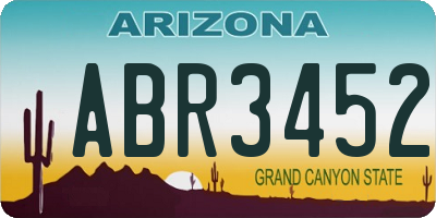 AZ license plate ABR3452