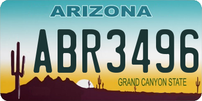 AZ license plate ABR3496