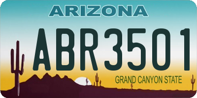 AZ license plate ABR3501