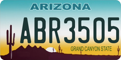 AZ license plate ABR3505