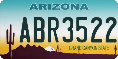 AZ license plate ABR3522