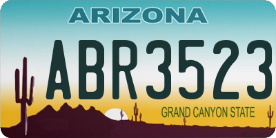 AZ license plate ABR3523