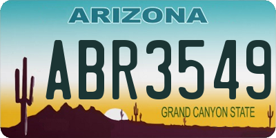 AZ license plate ABR3549