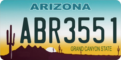 AZ license plate ABR3551