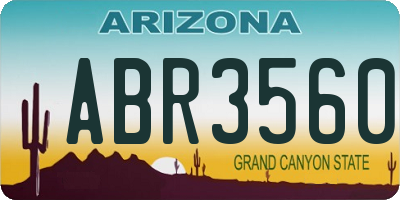 AZ license plate ABR3560