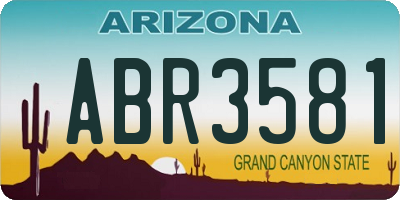 AZ license plate ABR3581