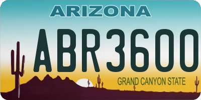 AZ license plate ABR3600