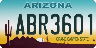 AZ license plate ABR3601