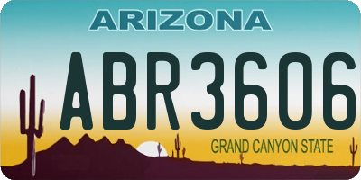 AZ license plate ABR3606