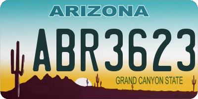 AZ license plate ABR3623